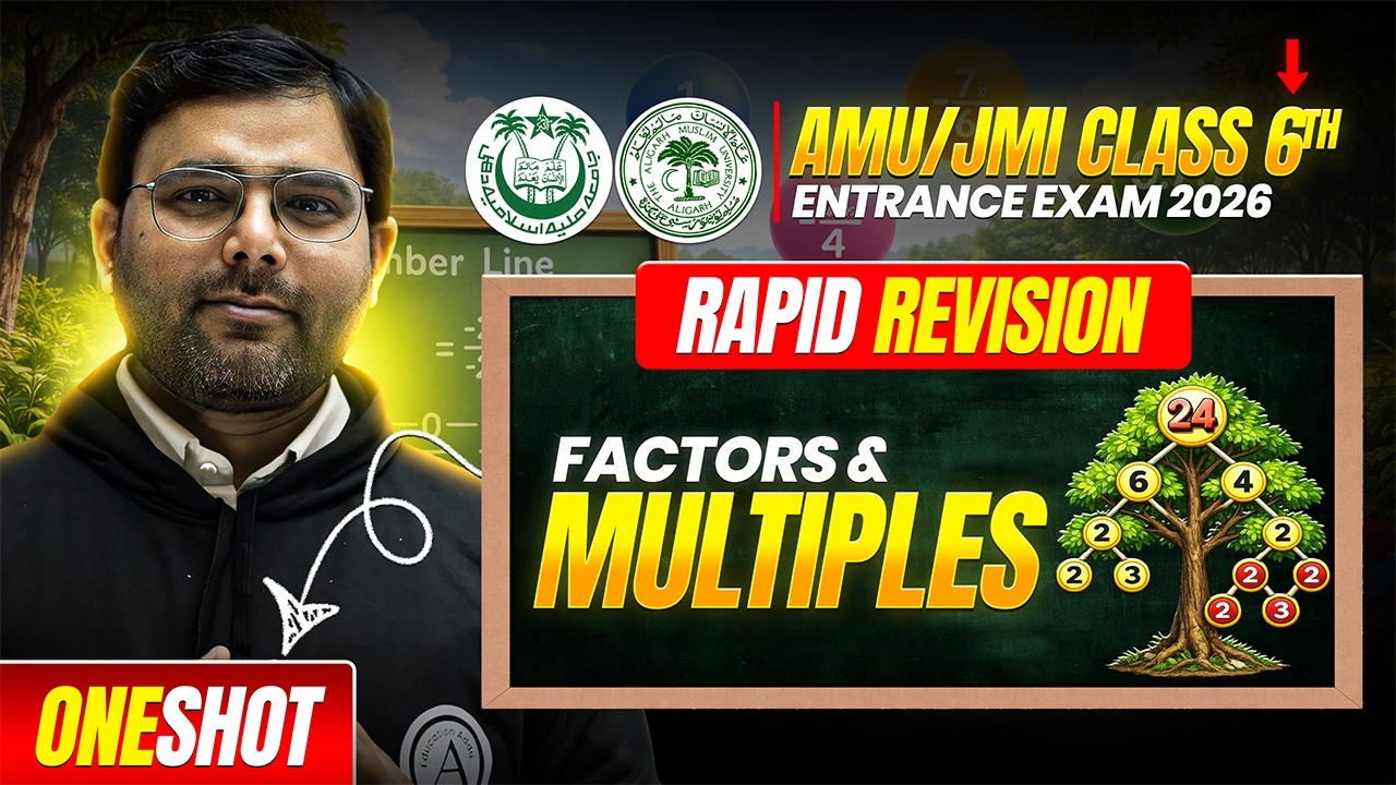 Class 6th Maths – Factors & Multiples | Full Revision + MCQs | AMU/JMI 2026