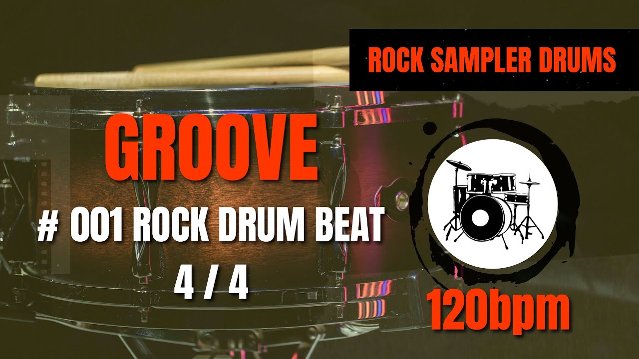 Rock Grooves 4/4 #001 - 120 BPM (DRUM TRACK)🥁