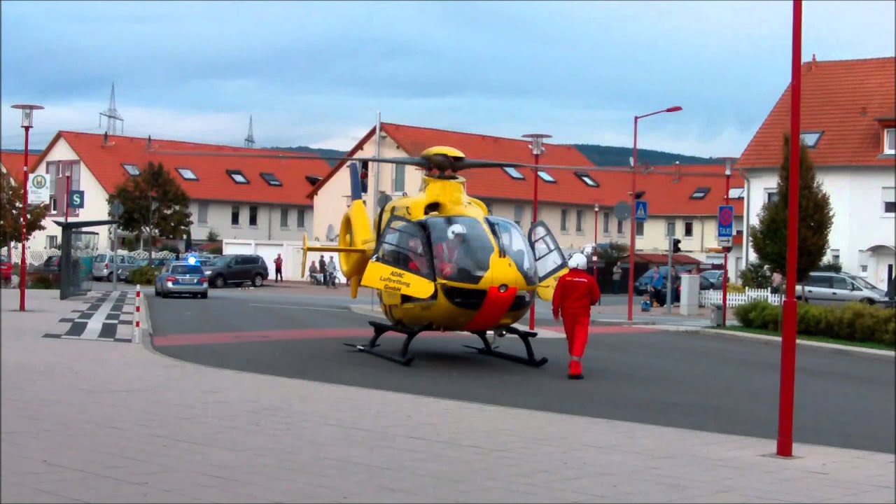 Landung + Start von Christoph 5 am Bahnhof St. Ilgen/Sandhausen