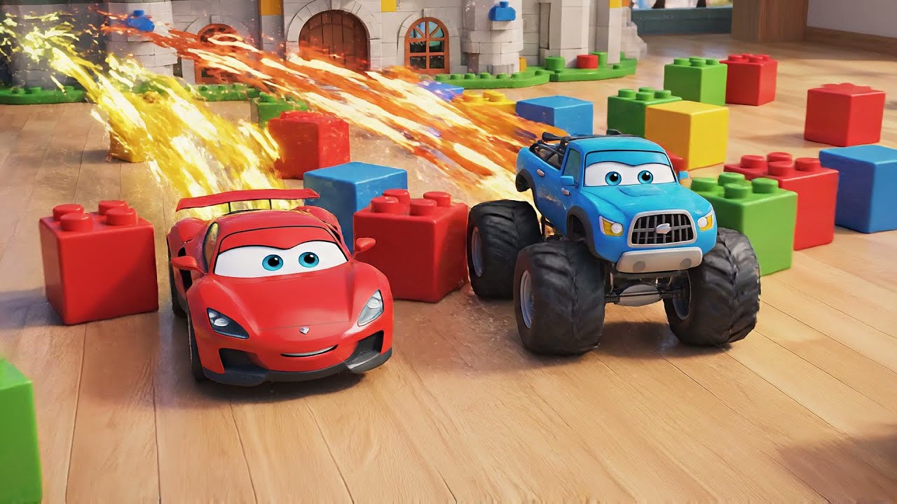 Seis pequeños coches giran, giran, giran | Rimas Infantiles y Canciones para Niños
