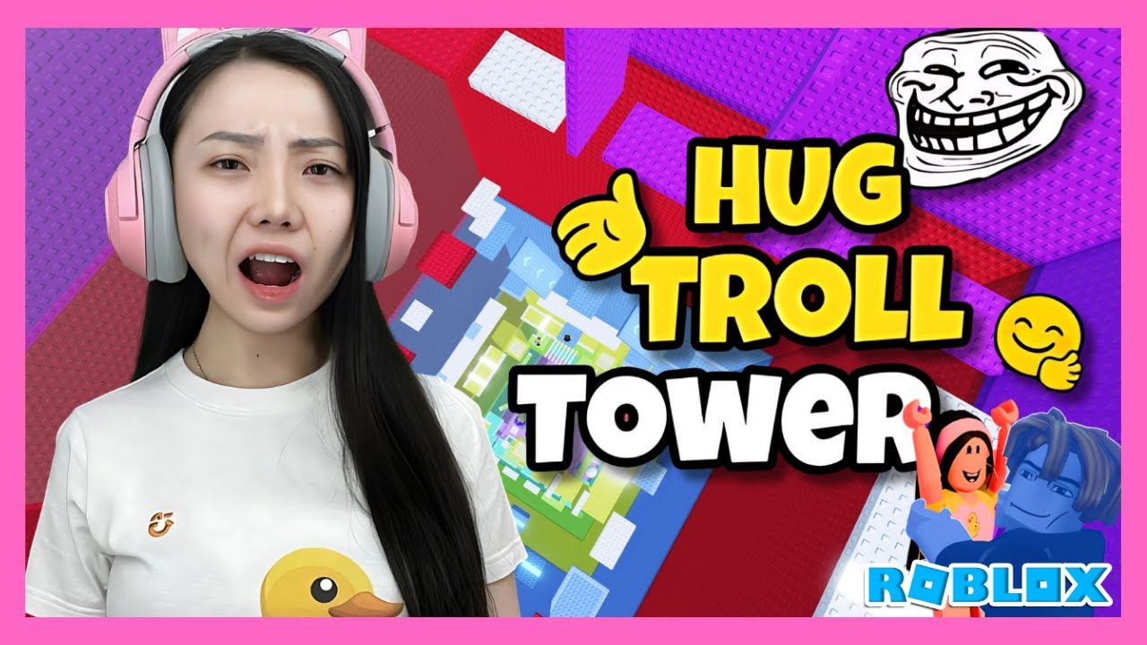 Abis Di Peluk Di Buang !!! Hug Troll Tower - Roblox Indonesia