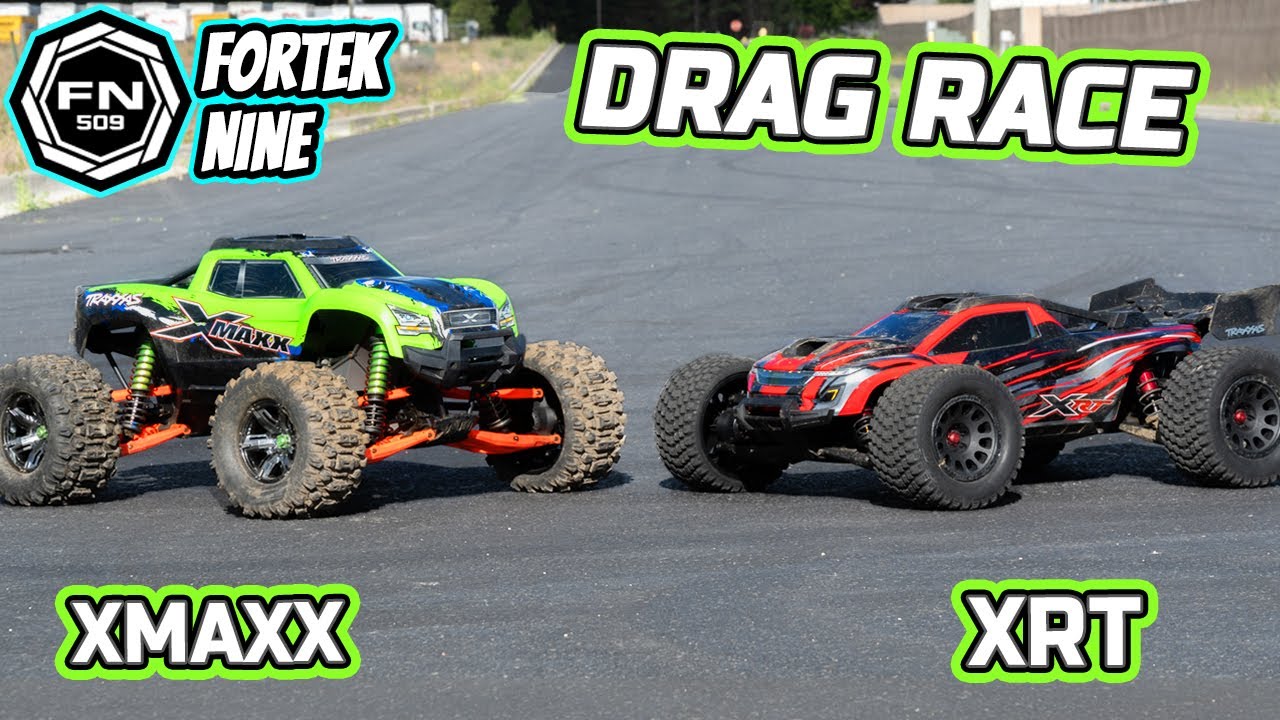 Traxxas Xmaxx против Traxxas XRT Rc cars Drag Race