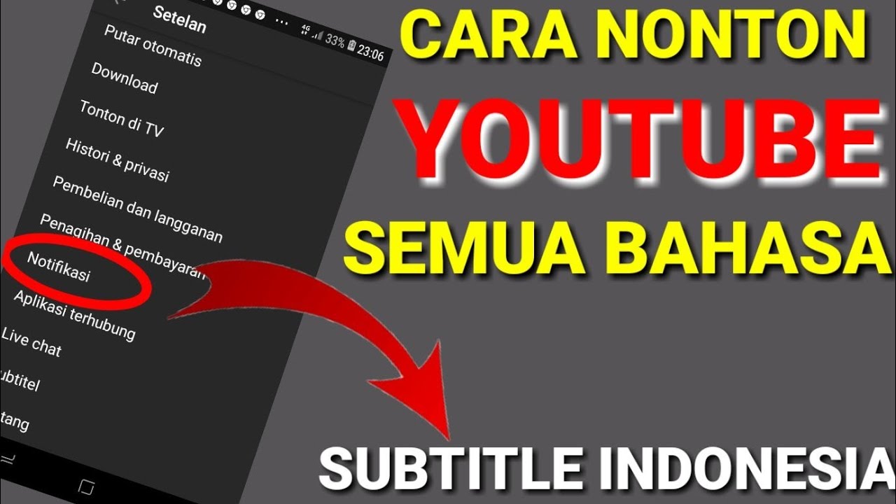 CARA NONTON YOUTUBE SEMUA BAHASA JADI SUBTITLE INDONESIA