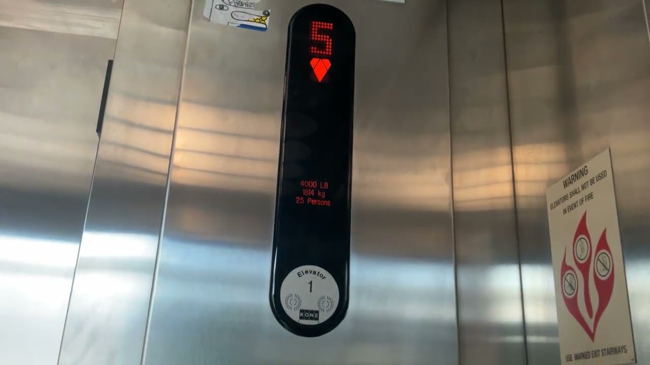Voice Epic Motor! GLASS KONE Traction Elevator | East All Saints Parking Garage, Frederick, MD.