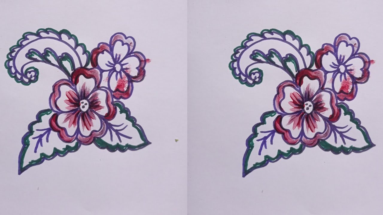 How to Draw a Beautiful Flower Easily🌸🌼