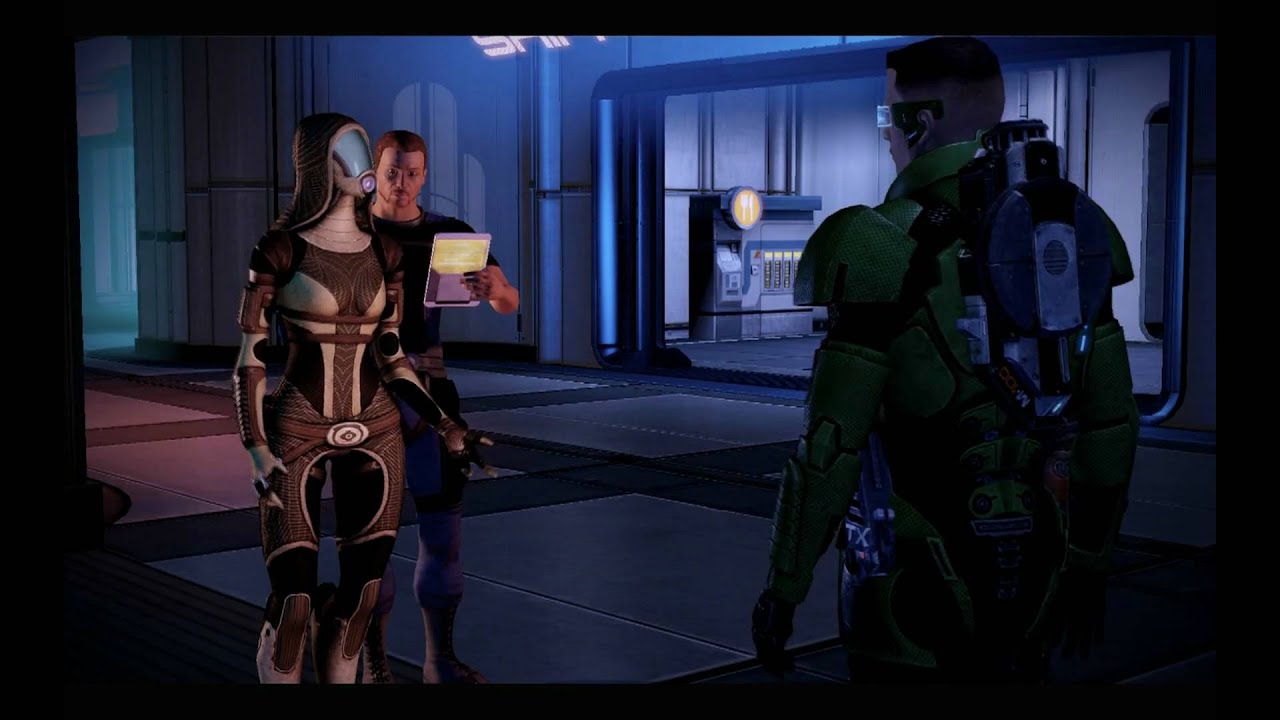 Shepard and Tali meeting Quarian at Citadel