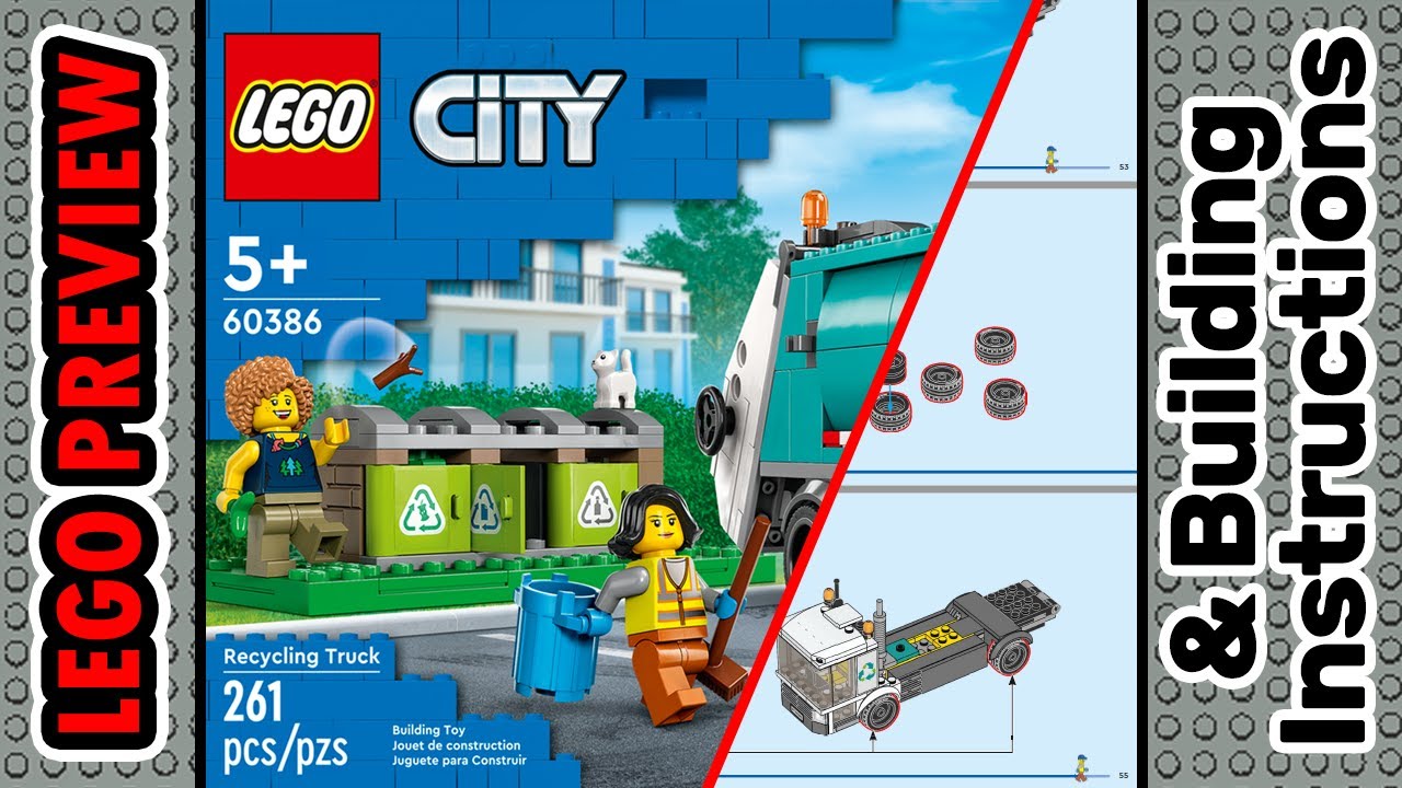 #60386 PREVIEW: LEGO CITY, Recycling Truck  & Building Instructions! LEGO 2023