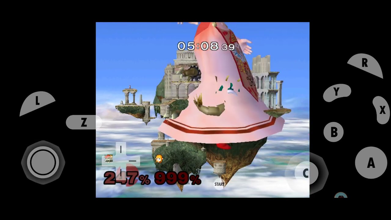 SSBM: Giga Bowser vs Giant Growing Red Zelda (Game Crash)