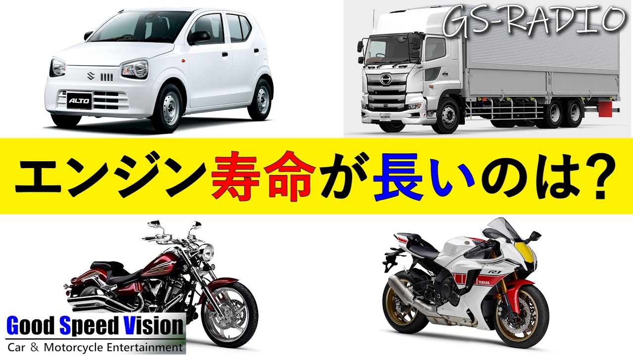 【Vol.94】小排気量＆高回転型エンジンほど寿命が短い／大排気量＆低回転型エンジンほど寿命が長い。【GS-RADIO】