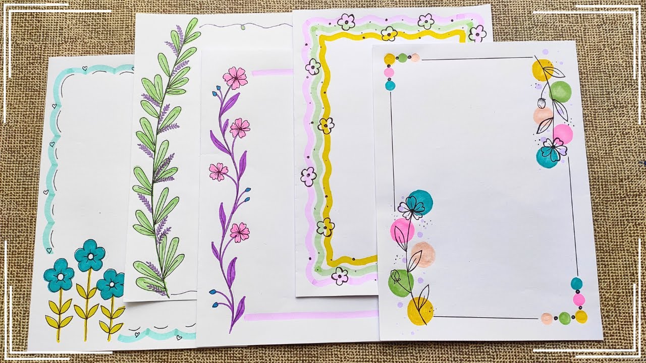 5 Easy & Simple Border Design ideas for Notebooks / Projects / Assignments / Front & Cover Page