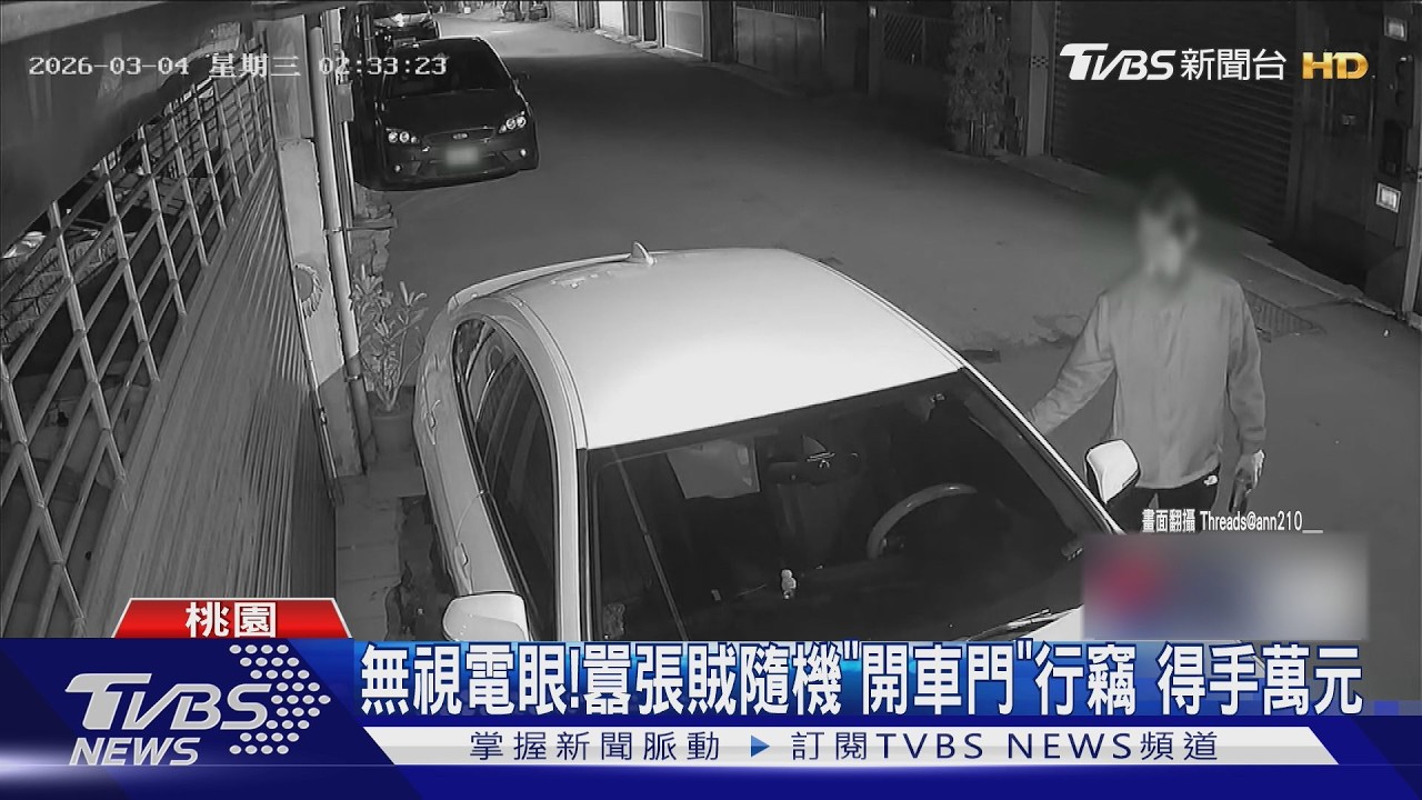 無視電眼!囂張賊隨機「開車門」行竊 得手萬元｜TVBS新聞 @TVBSNEWS01
