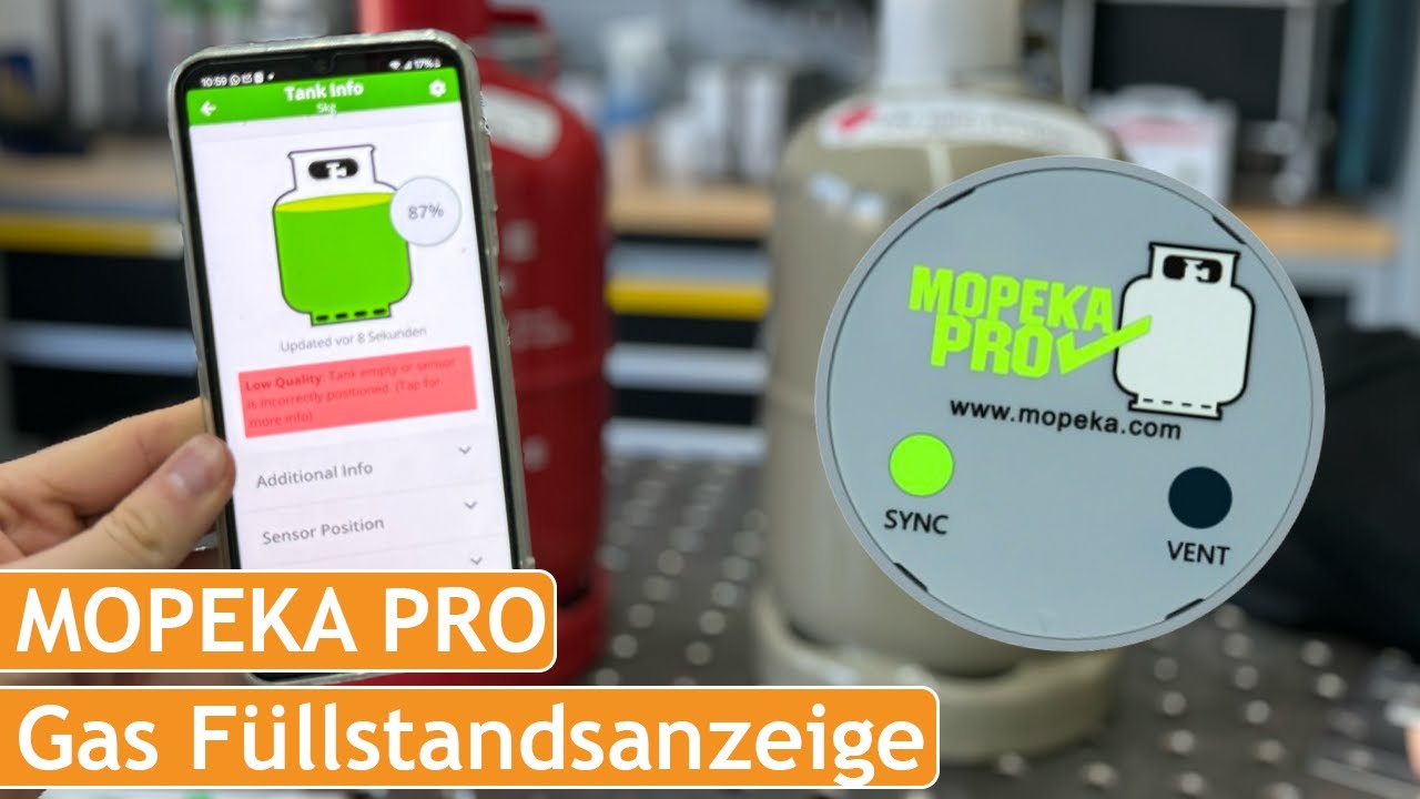 MOPEKA PRO Gasflaschen Gas Füllstandsanzeige Bluetooth mit Magnet