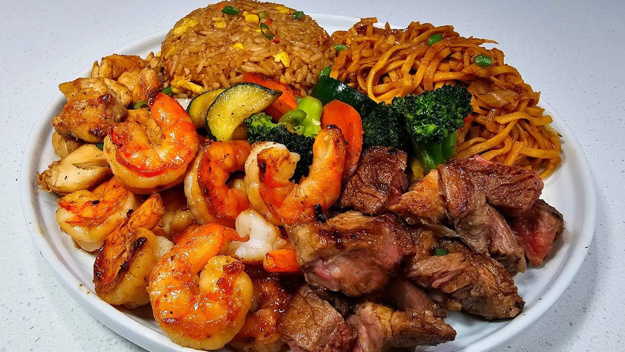 Homemade Hibachi DInner| Recipe | chicken, steak & shrimp