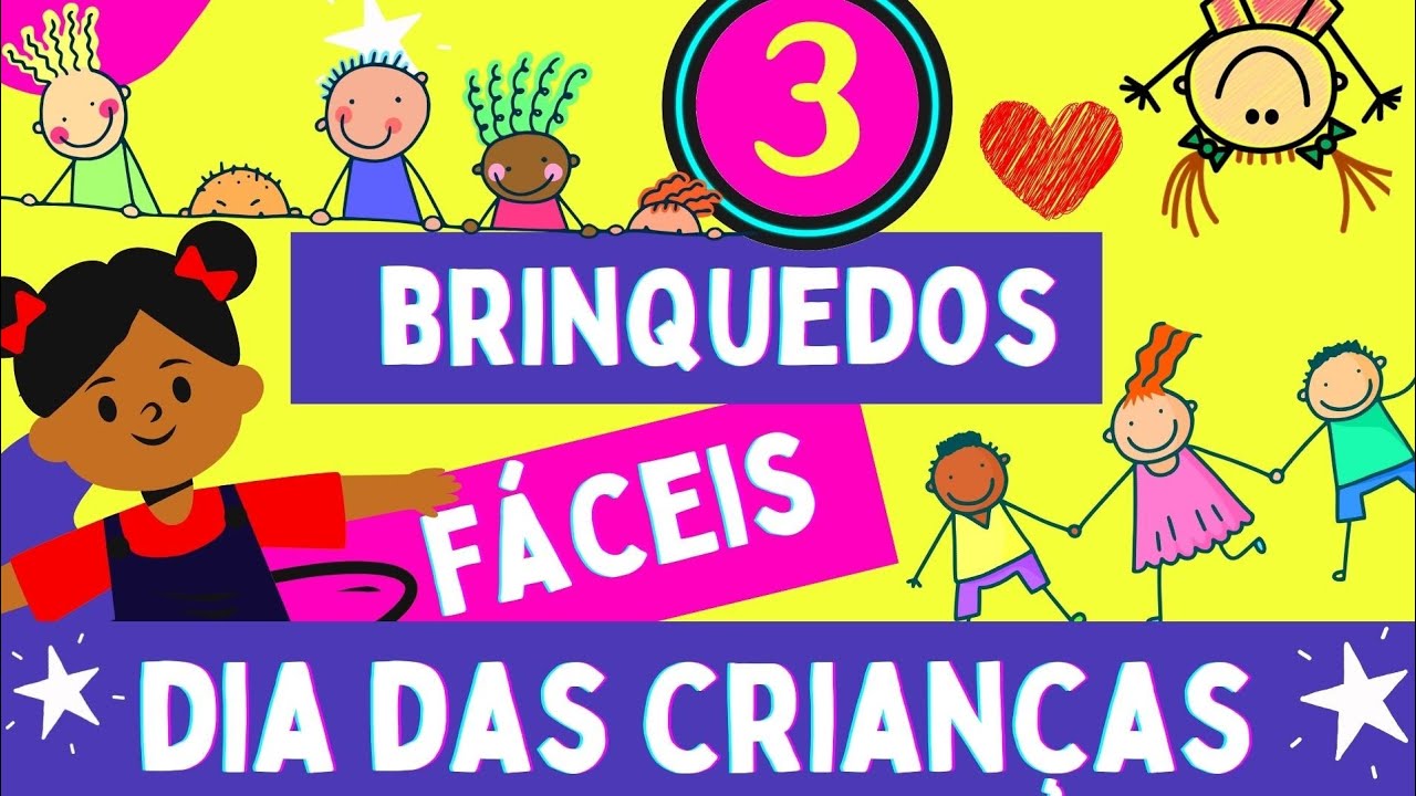 🔵DIA das CRIANÇAS: 3 BRINQUEDOS FÁCEIS de fazer😍