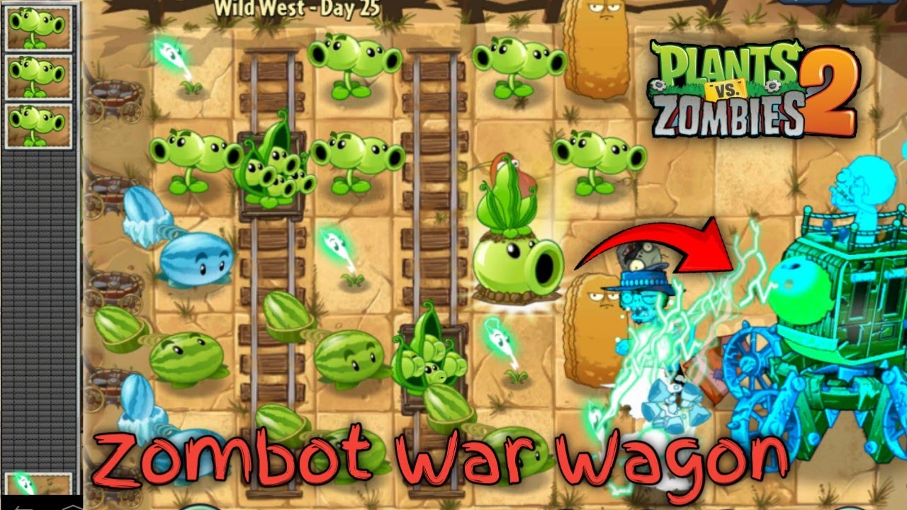 Aku melawan si raja terakhir Zombot War Wagon, Wild West, level 20-25, Plants vs Zombies 2 Indonesia