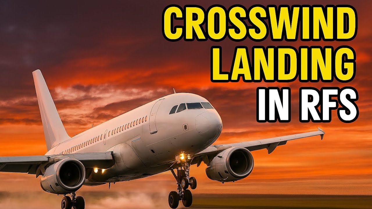 Crosswind Landing In RFS #landing #aviation #flightsimulator #airplane #automobile #rfs 