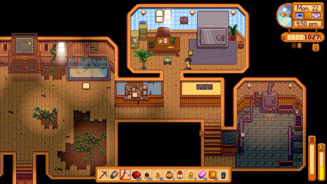 Stardew Valley cjb year 1 spring day  22 ตกปลาวันปลาไหลมา ทำภารกิจ ห้องเหรัญญิกสำเร็จ