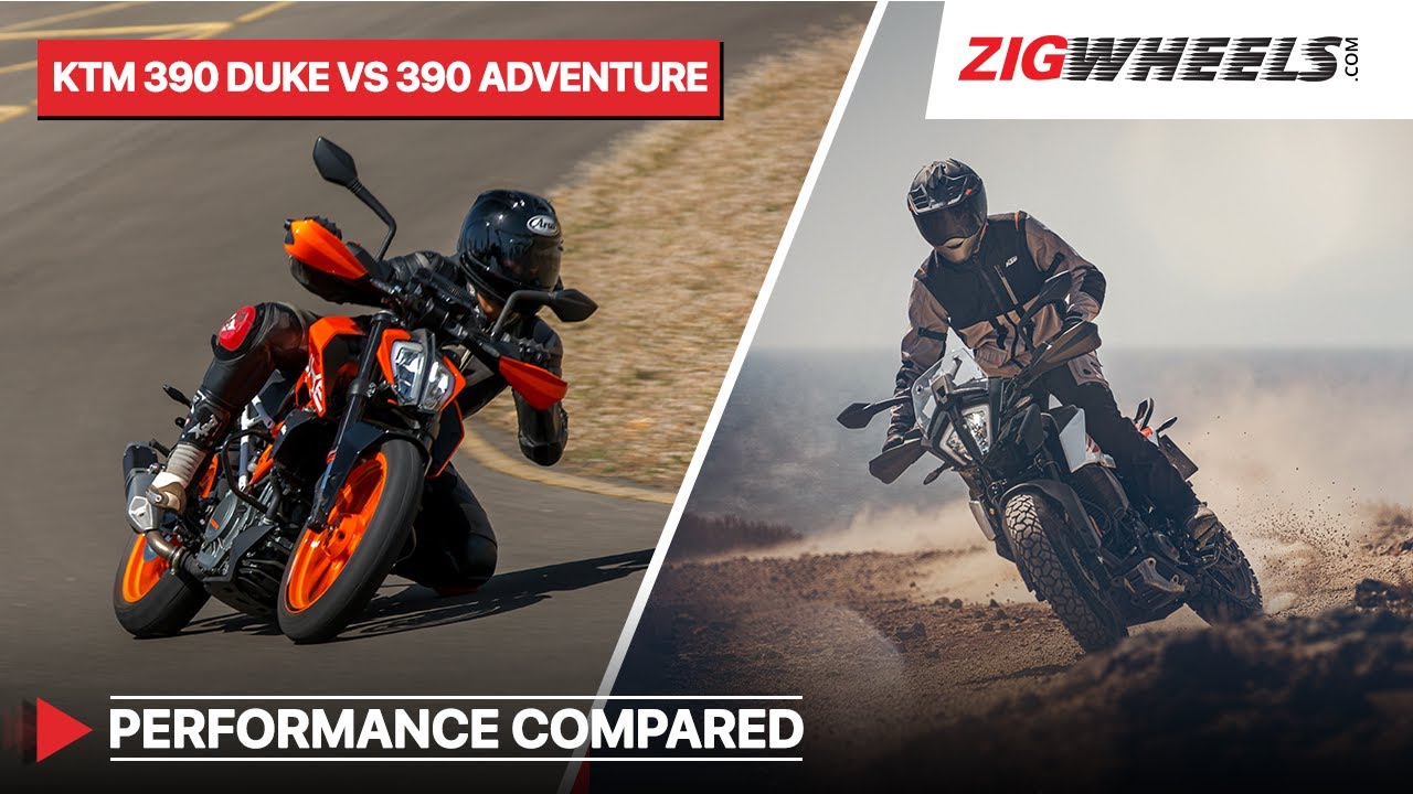 KTM 390 Adventure vs 390 Duke - Performance, Braking, Mileage compared | ZigWheels
