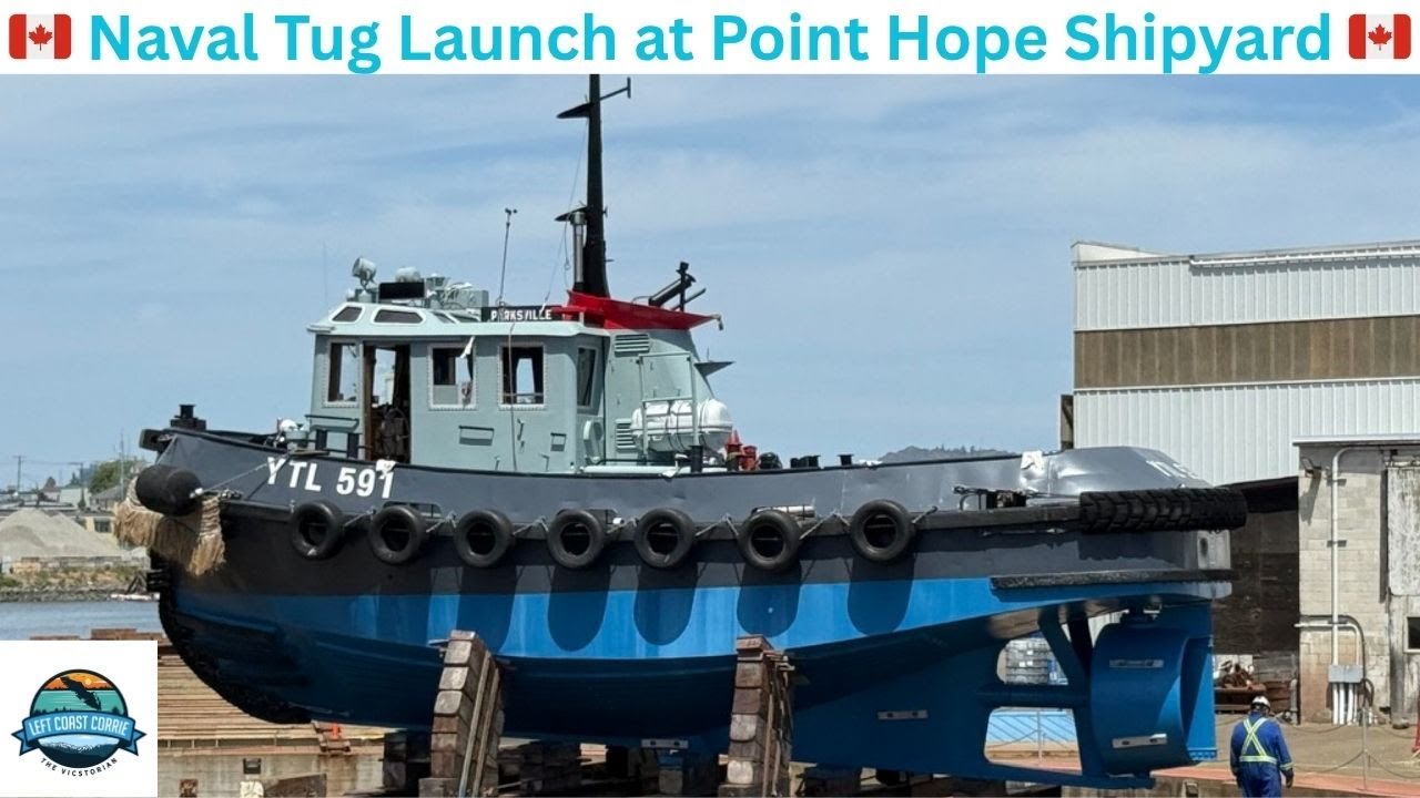 How a Naval Tug Is Launched | Point Hope Shipyard Float-Off Process