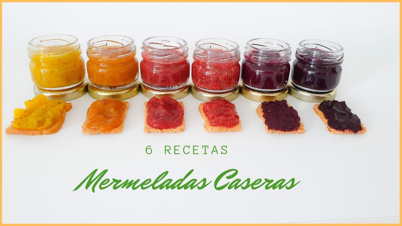 6 MERMELADAS caseras, saludables/sin azúcar refinada/como HACERLAS Y CONSERVARLAS🍓🍎🍍🍑