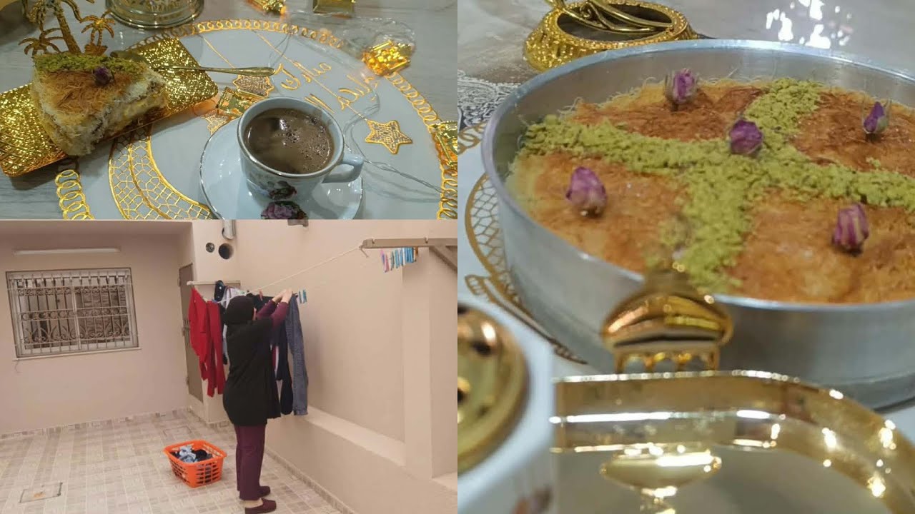 روتين صباحي 🌝ربي يكون في العون كل شي يجبد فيك 😊كنافة بالكريمة ولا أروع 👌