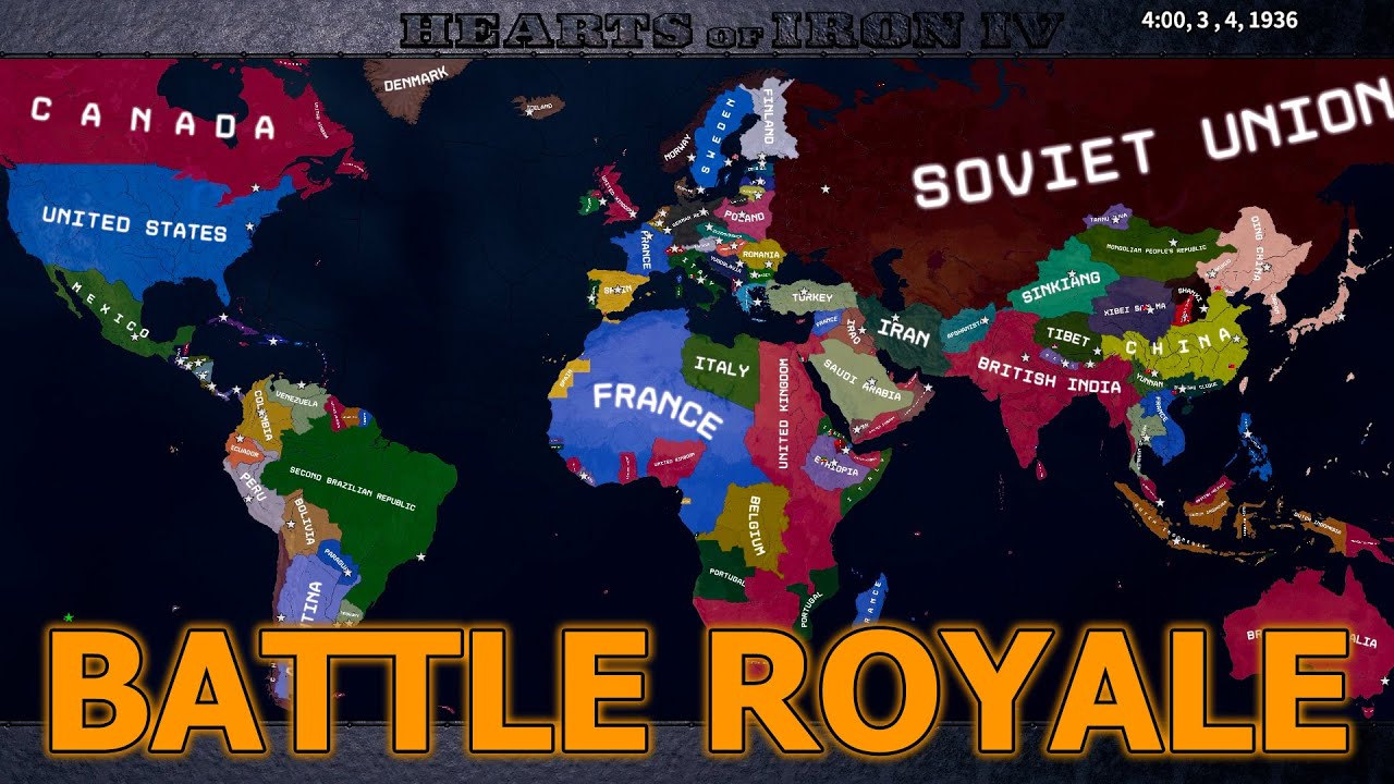 WW2 Battle Royale No Army - Hoi4 Timelapse