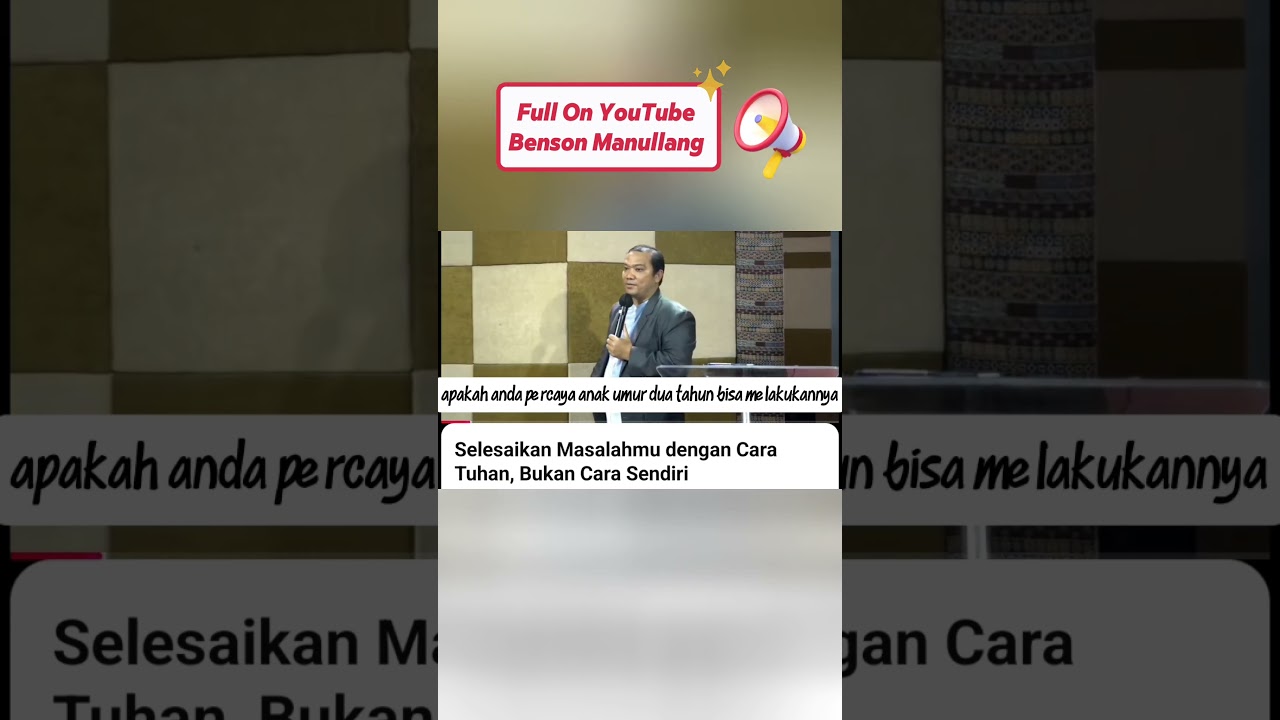 Jalan Keluar Hanya Tuhan  #bensonmanullang