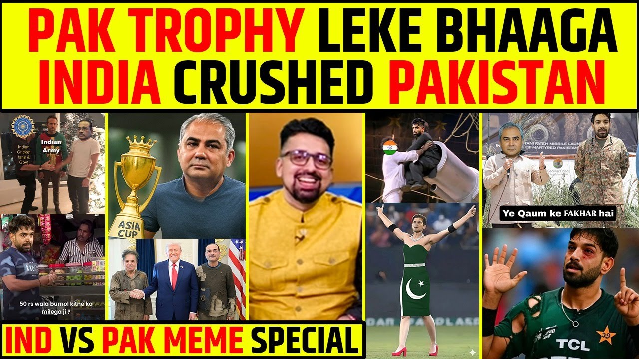 PAKISTAN TROPHY LEKE BHAAGA | INDIA CRUSHED PAKISTAN | IND VS PAK MEME SPECIAL #indvspak #memes