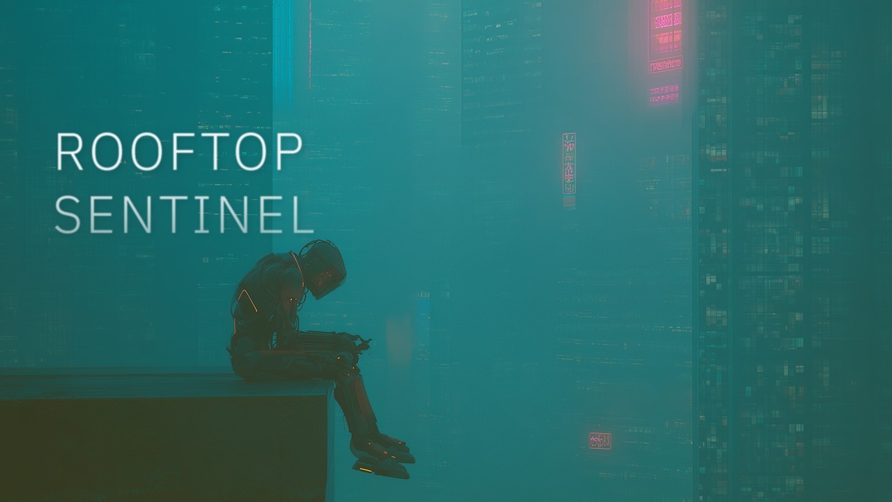 Rooftop Sentinel // 1 Hour Late Night Cyberpunk Synthwave (Deep Focus)