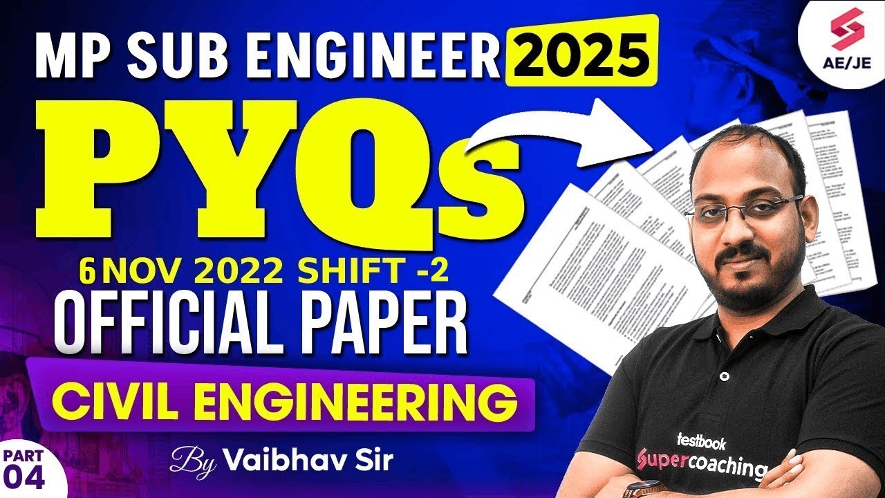 MP Sub Engineer Previous Year Question Paper Civil | MP Sub Engineer Classes Civil by Vaibhav Sir