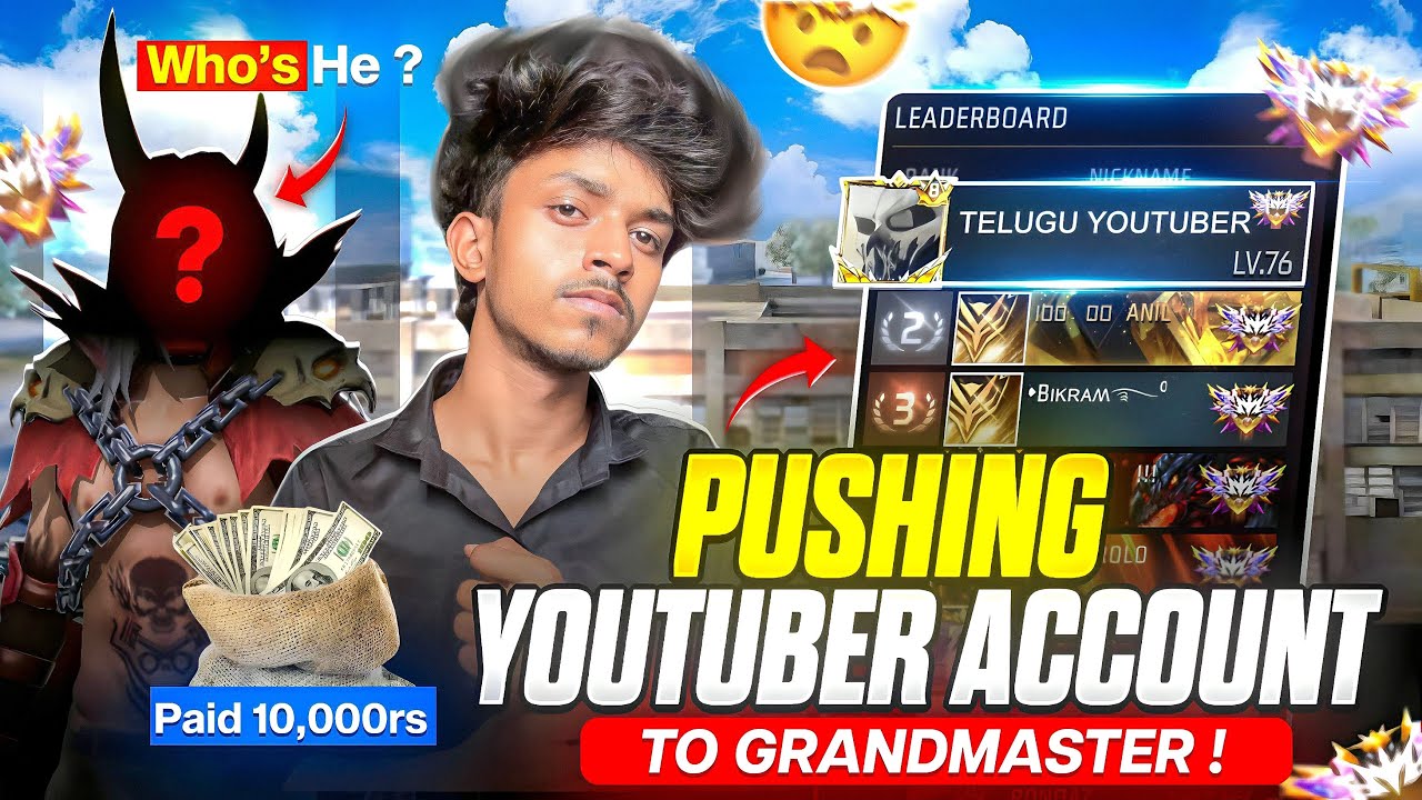 I Became A P@id Rank Pusher 💰🤑 I Secretly Pushed a YouTuber’s Account to Grandmaster 😳🔥 
