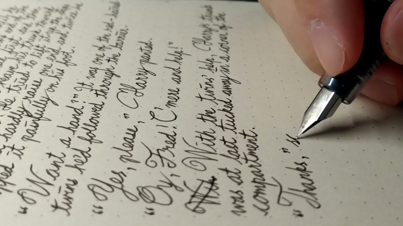 Platinum Preppy (Blue) 0.3 F nib. Pilot Black. Cursive Writing. BG music.