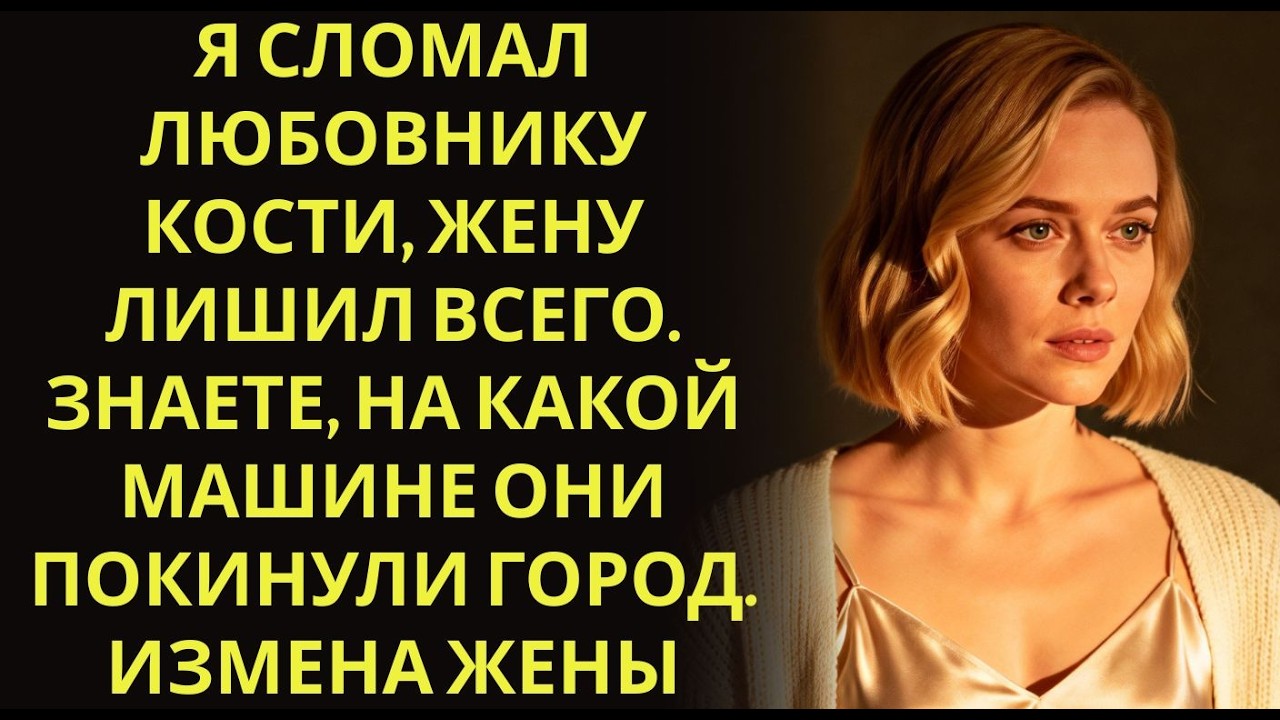 Я сломал любовнику кости, жену лишил всего  Знаете, на какой машине они покинули город  Измена ж