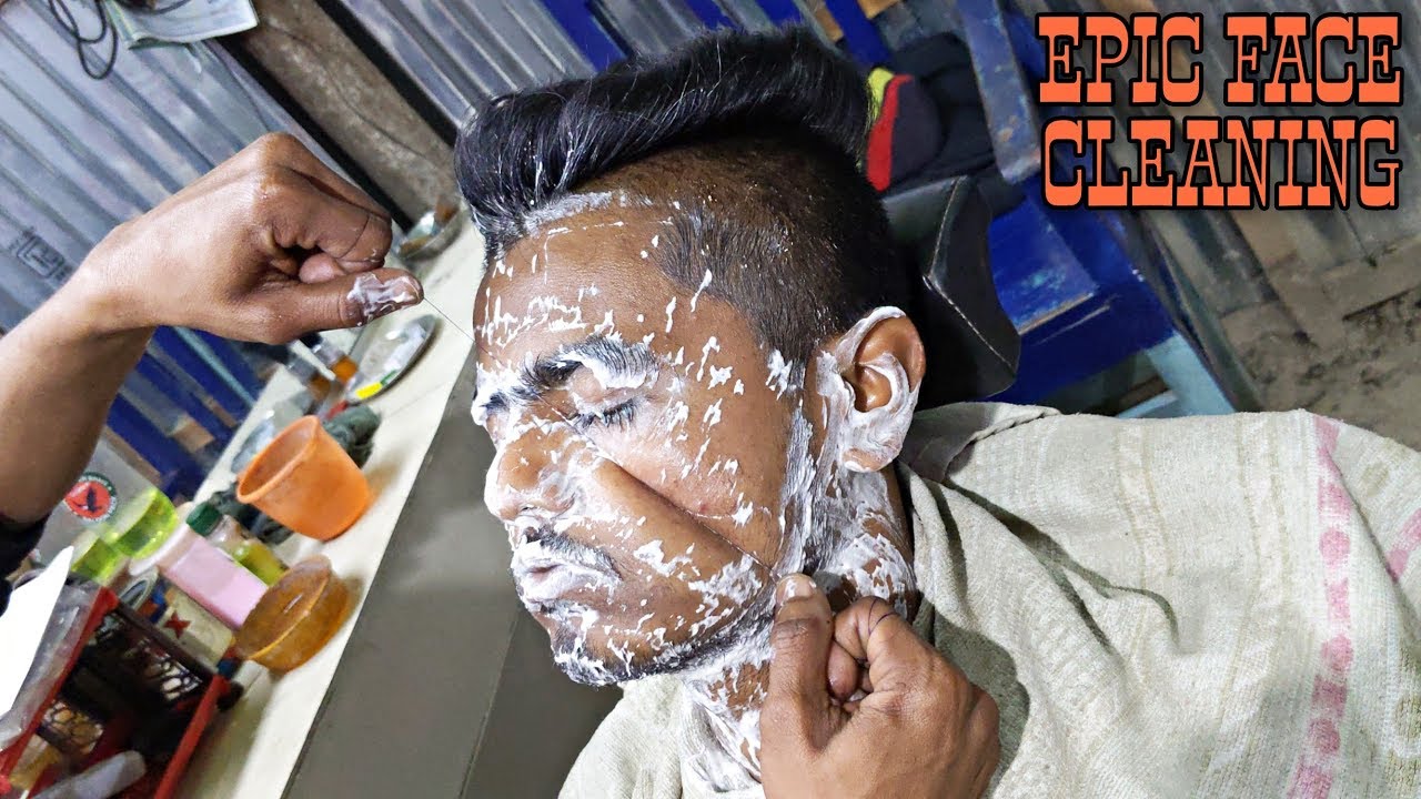 Face wash & Face Cleaning / Indian Street barber Talent | Neck cracking | ASMR