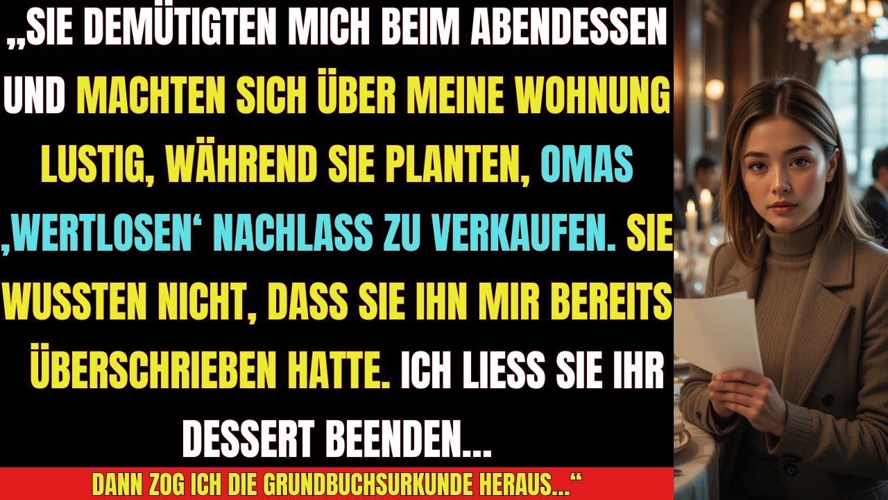 Am Familientisch ausgelacht – bis ich bewies, wem Omas Anwesen wirklich gehört