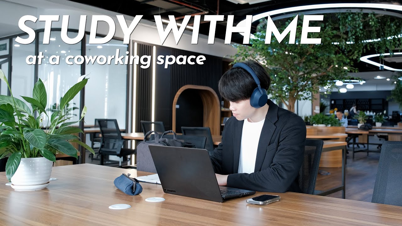 1-Hour Study With Me at a Coworking Space | Calm Lofi | Pomodoro 25/5