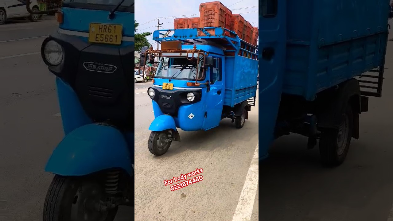 loading three Wheeler auto | bajaj maxima auto | loading auto body 