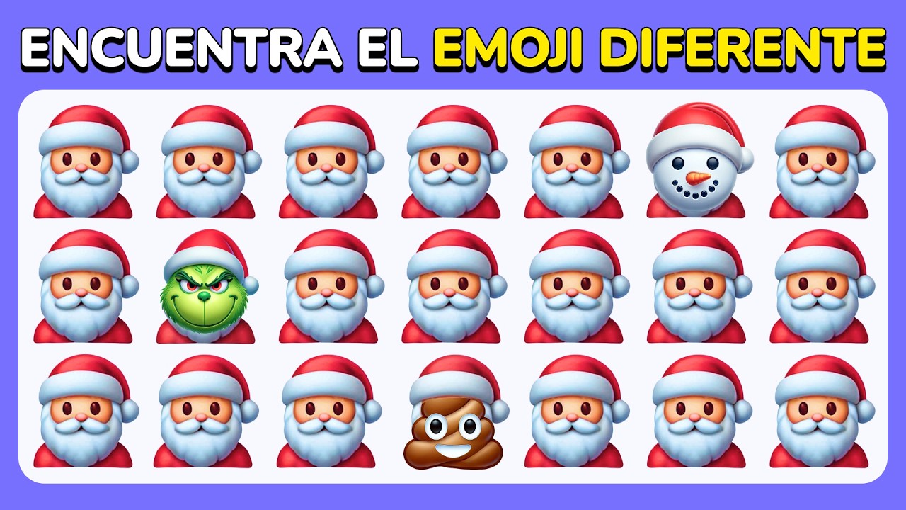 Encuentra el Diferente - Edici&oacute;n Navide&ntilde;a 🎅🎄❄️ | F&aacute;cil, Medio, Dif&iacute;cil, Experto - Quiz de Emojis