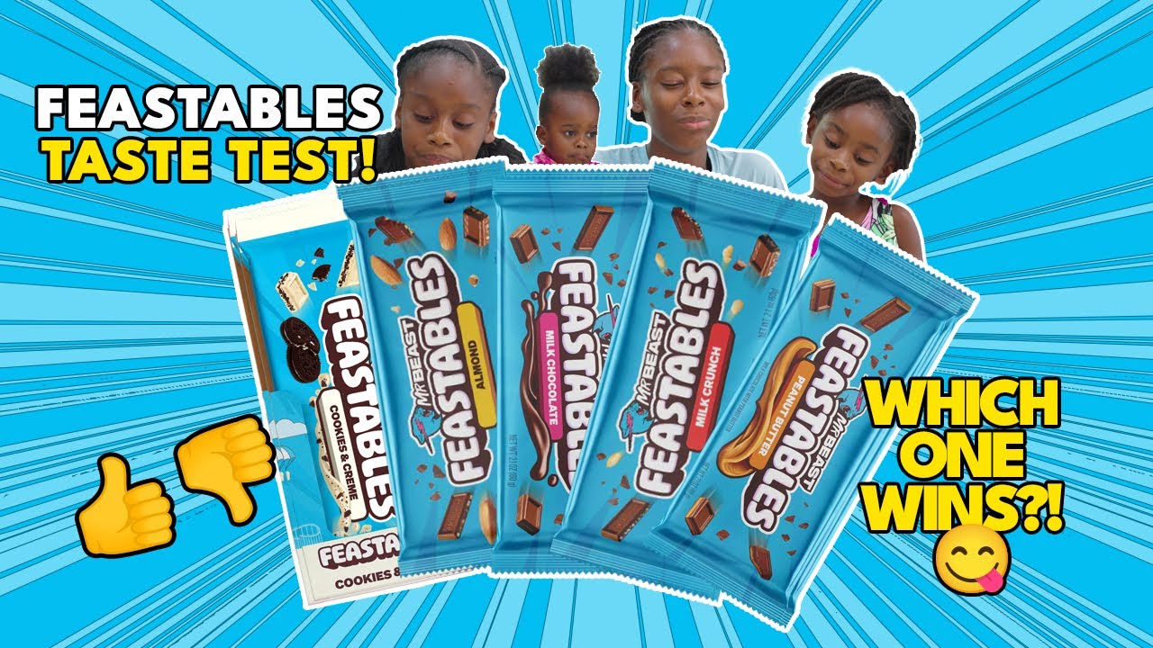 Feastables Chocolate Taste Test! 🍫 Trying Cookies & Cream, Peanut Butter & More