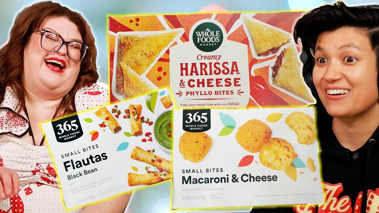 Kristin & Jen Try EVERY WHOLE FOODS APPETIZER | Kitchen & Jorn
