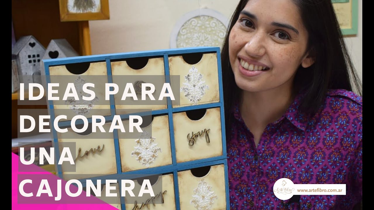 Ideas para pintar Cajonera de fibrofacil  NADIN TABORDA - ARTE FIBRO