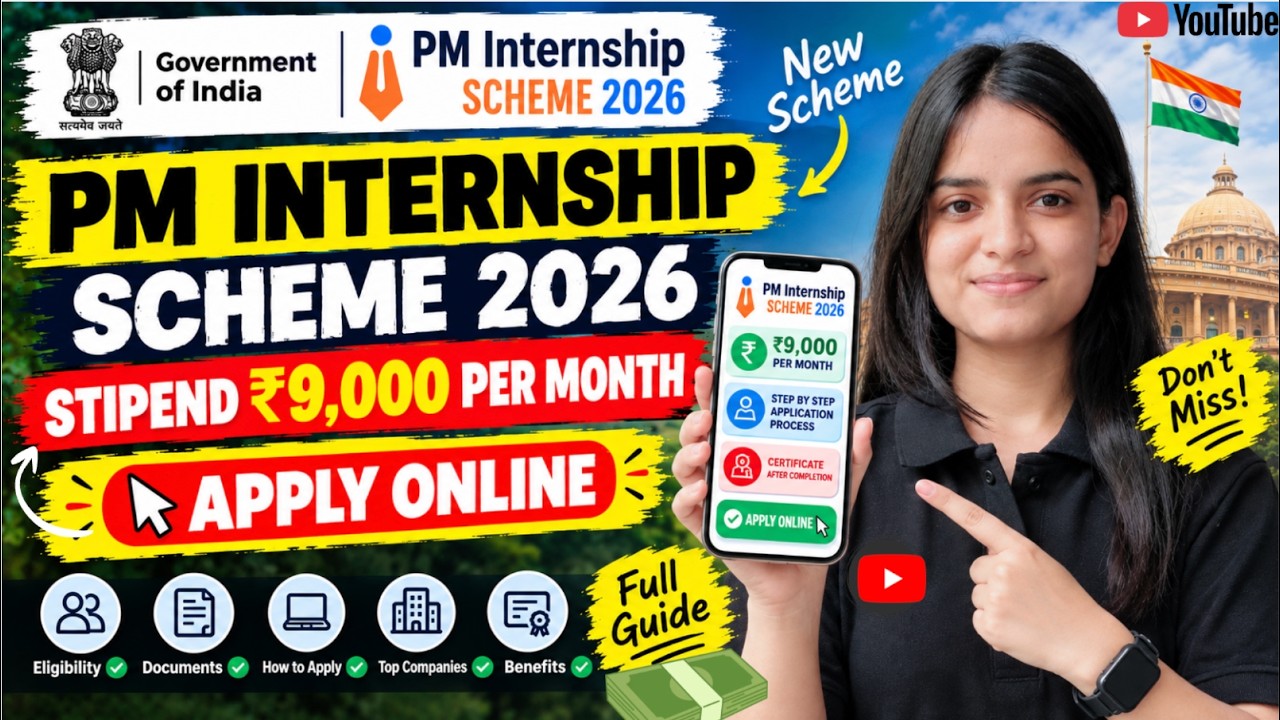 PM Internship Scheme 2026🔥 ₹9,000/Month Paid govt. Internships ✅ Apply Online |Full Guide