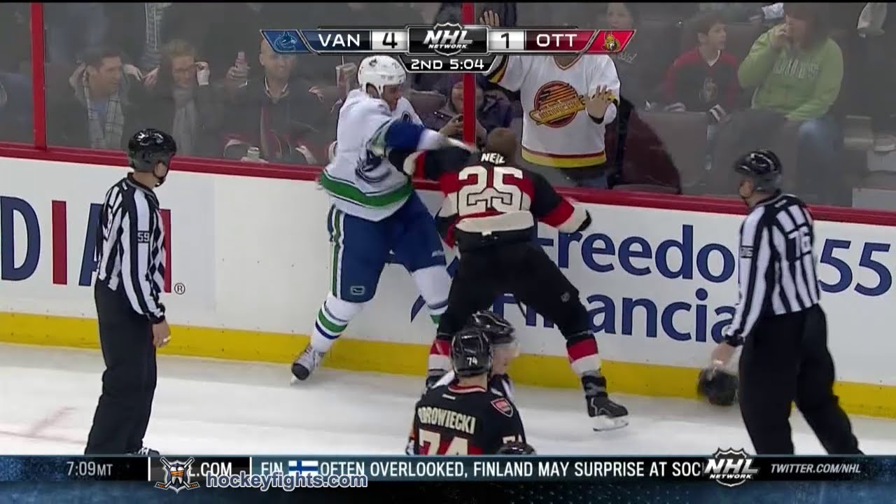 Tom Sestito vs Chris Neil Nov 28, 2013