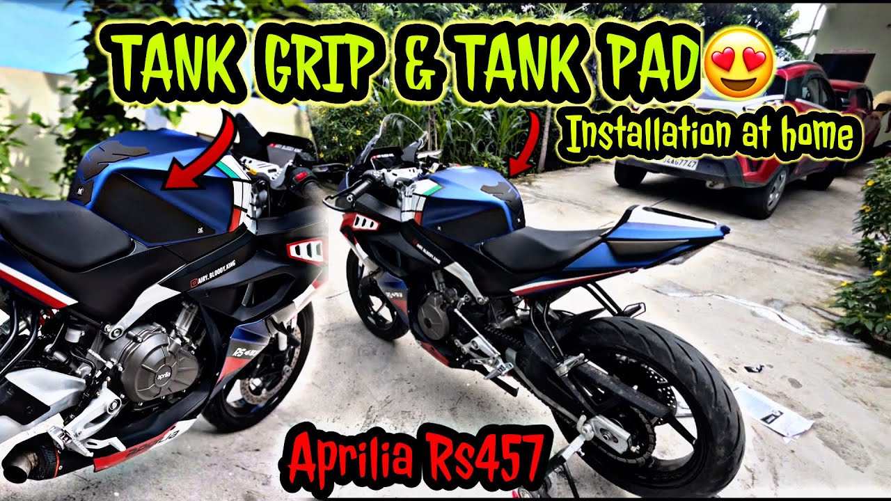 Finally😍Best Tank Grip And Tank Pad For Aprilia RS457 |  Aprilia Tank Grip Installation At Home |