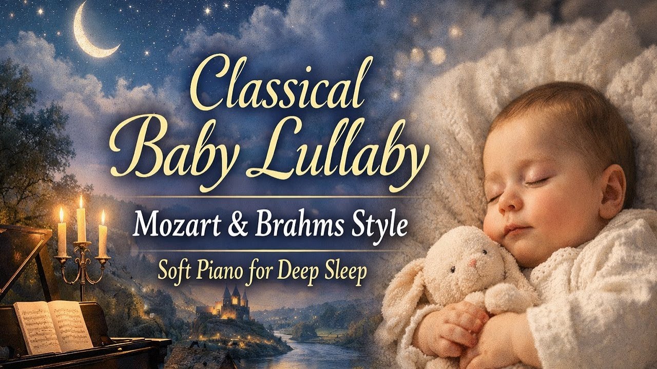 Classical Baby Lullaby | Mozart & Brahms Style Soft Piano for Deep Sleep