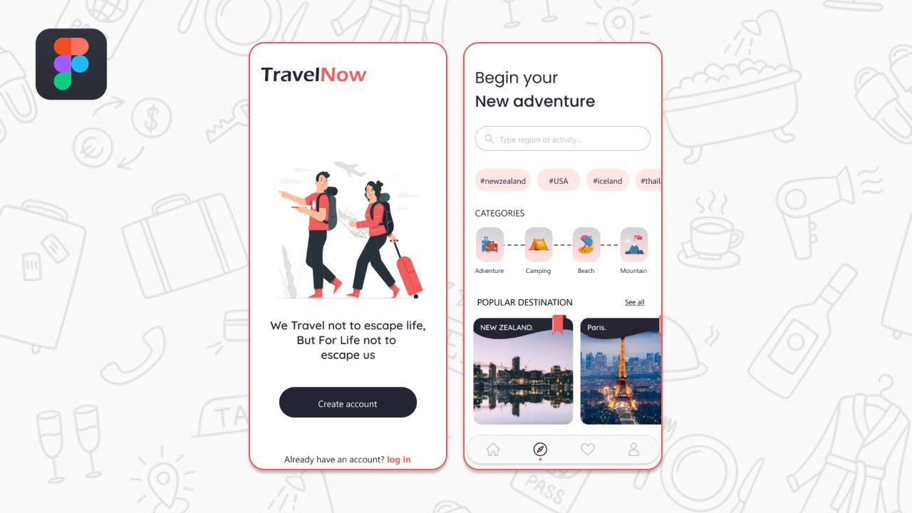 Adventure App Design In Figma | Travel App Design in Figma | Mobile App Design in Figma