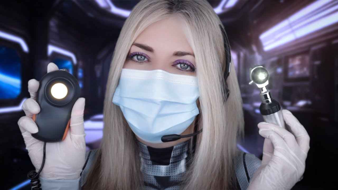 ASMR Ear Exam & Deep Ear Cleaning in Spacecraft - Otoscope, Fizzy Drops, Gloves, Clicks, Picking