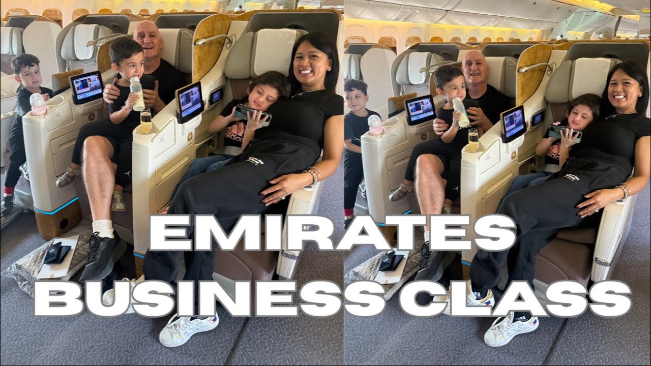 BUSINESS CLASS VIA EMIRATES  AIRLINES DUBAI 🇦🇪 TO MANILA   🇵🇭