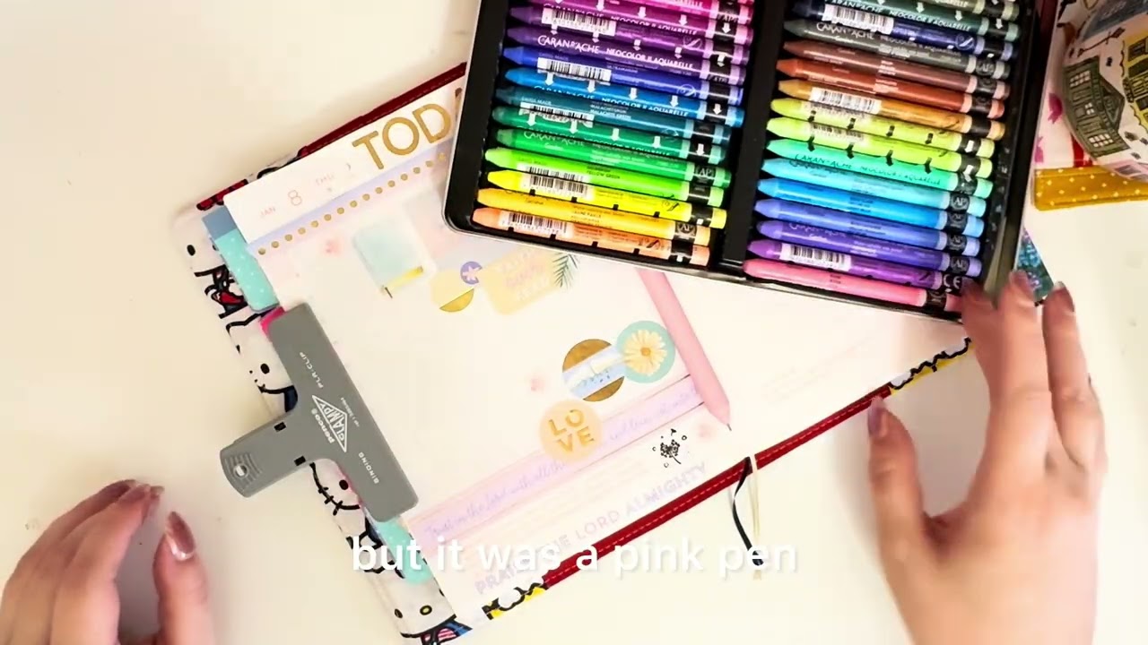 Jan. 8th Daily Hobonichi Process Video #journaling #stationary 
