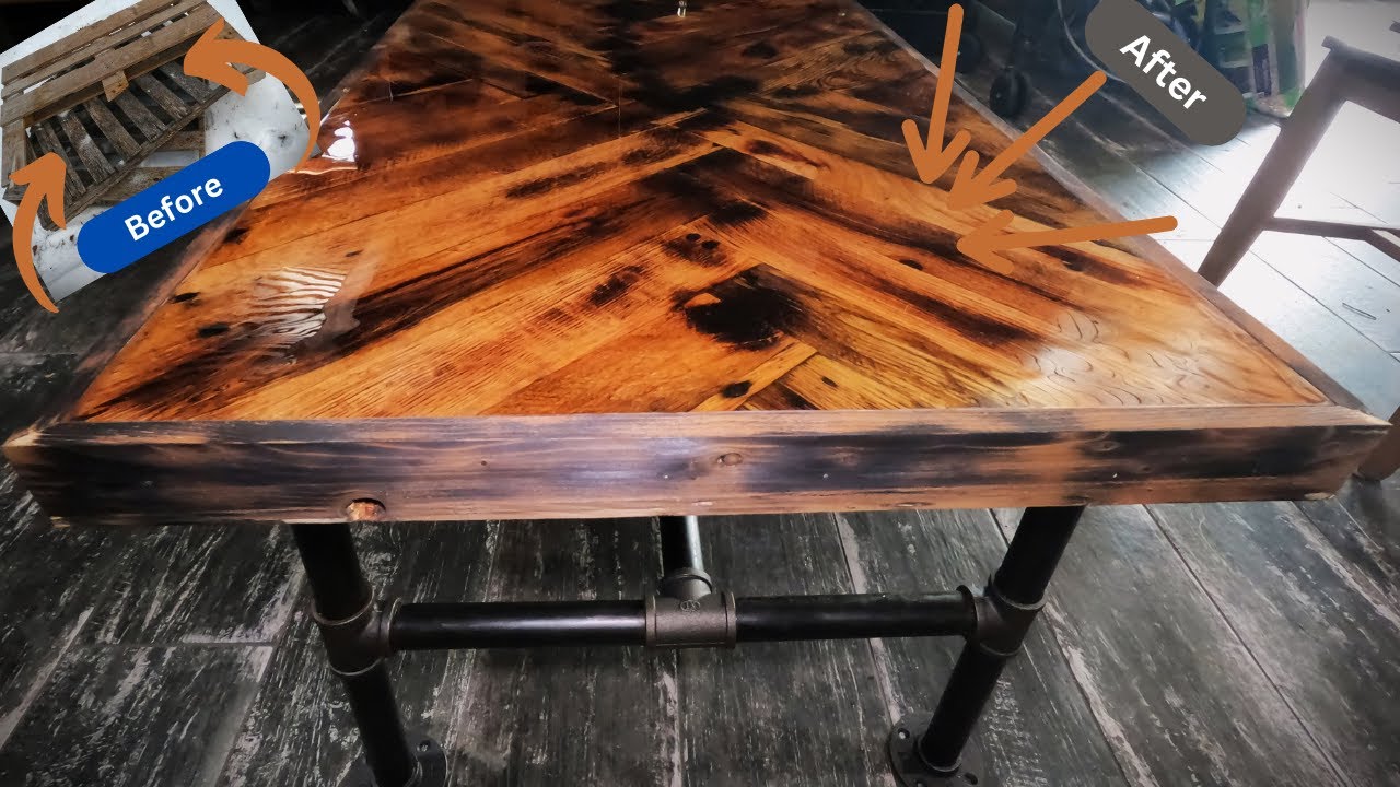 Stupid Easy Herringbone Coffee Table Built From Pallets